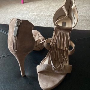 International Concept Carmel colored suede shoes.